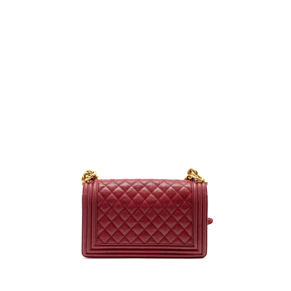 Chanel Medium Boy Bag Caviar Red GHW