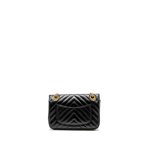 Chanel Mini 2.55 Reissue Chevron Calfskin BLACK GHW (Microchip)