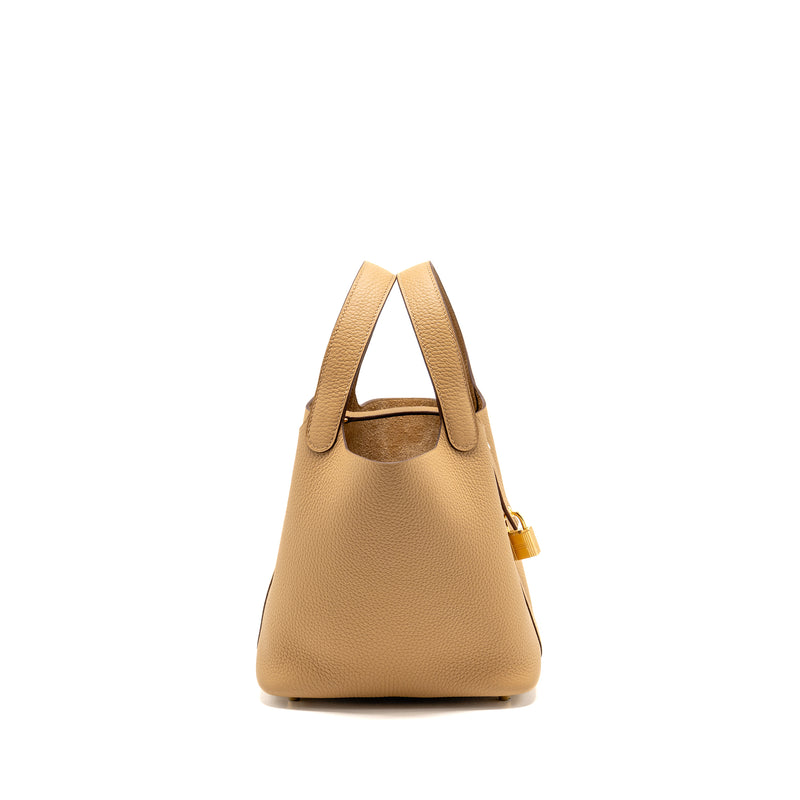 Hermes Picotin 18 lock bag clemence biscuit GHW stamp K