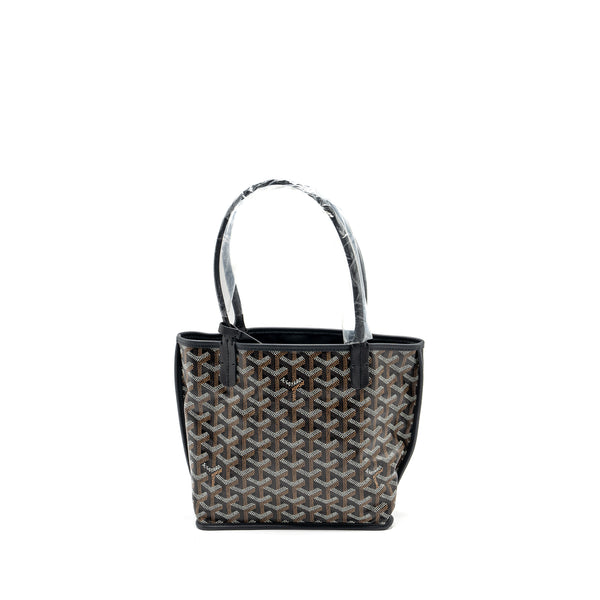 Goyard Mini Anjou Tote bag Goyardline Canvas / Calfskin Black SHW