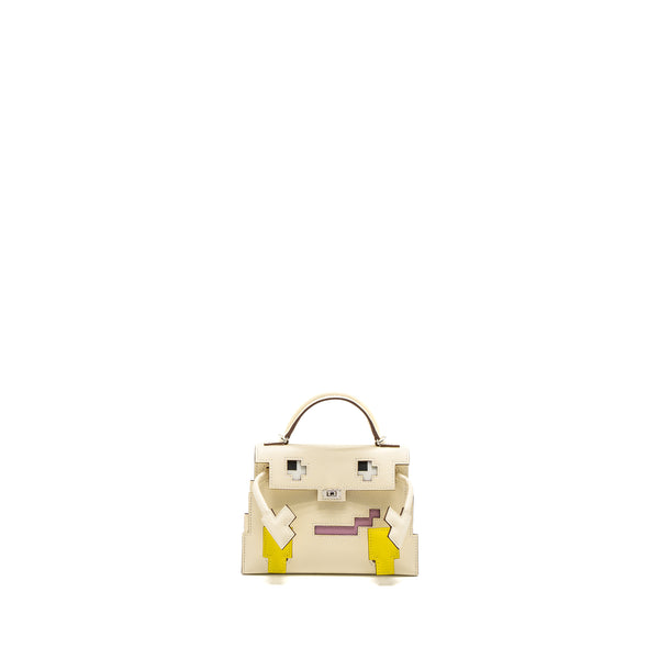Hermes Kelly Dole Picto Epsom Nata/Lime/Mauve Sylvestre/Chai SHW Stamp B