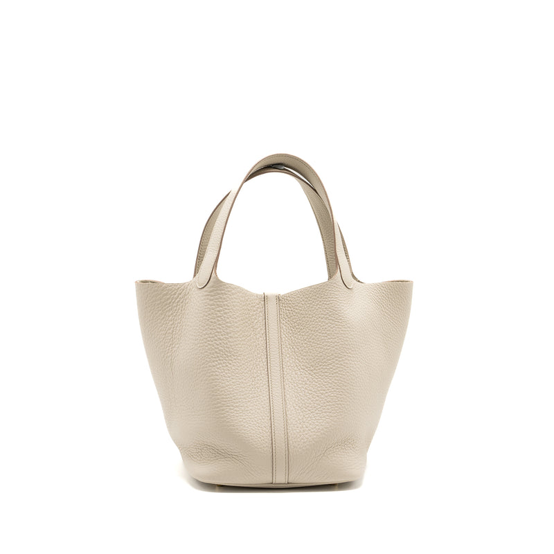 Hermes Picotin 22 lock bag Clemence Beton GHW Stamp U