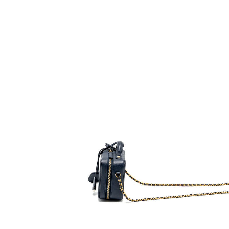 Chanel mini filigree camera bag caviar dark blue GHW