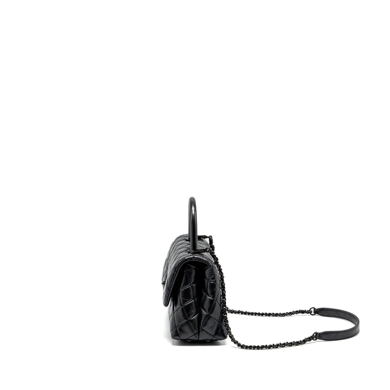 Chanel small coco handle aged calfskin black with black hardware