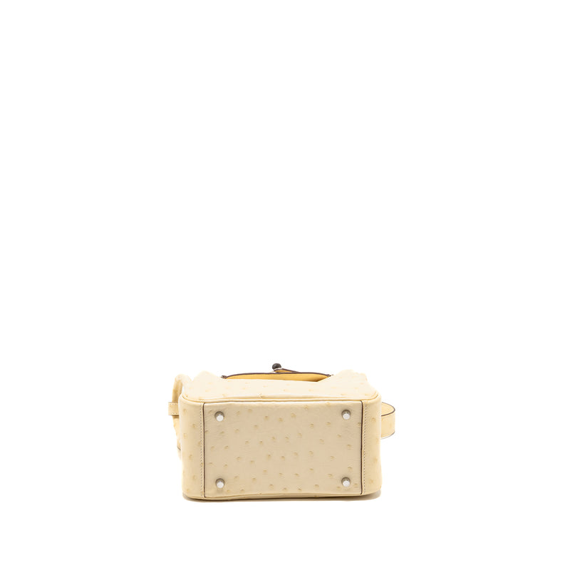 Hermes Mini Lindy Ostrich Nata SHW Stamp Z