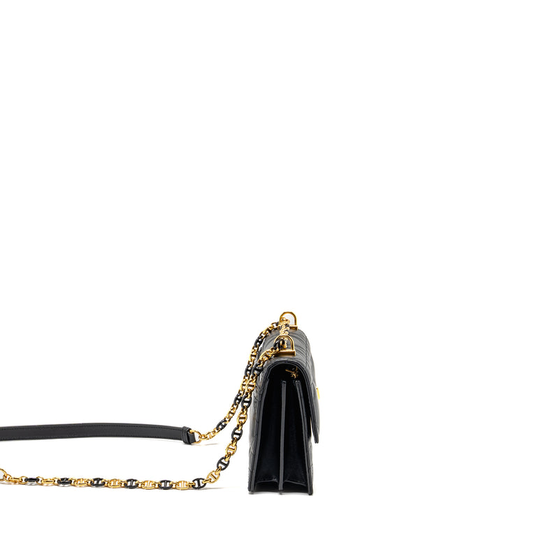 Dior Miss Caro Mini Bag with Chain Lambskin Black Multicolour Hardware