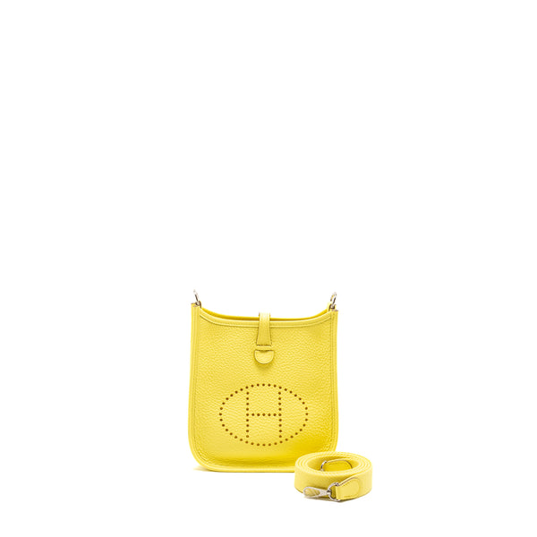 Hermes Mini Evelyne Clemence Limoncello SHW Stamp B