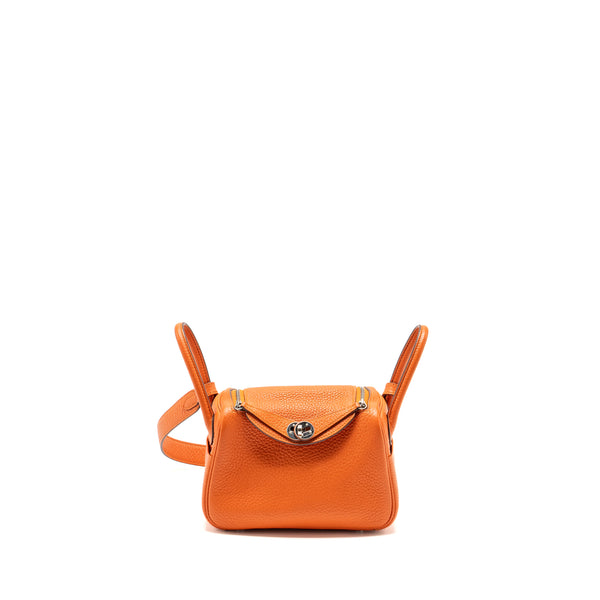 Hermes mini Lindy Clemence Feu SHW Stamp Z