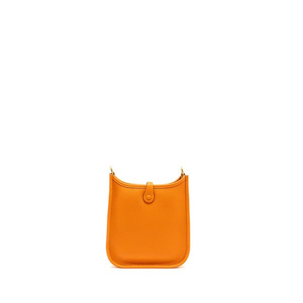 Hermes Mini Evelyne Clemence Orange GHW Stamp B