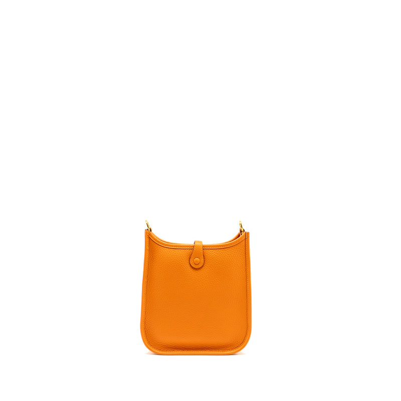Hermes Mini Evelyne Clemence Orange GHW Stamp B