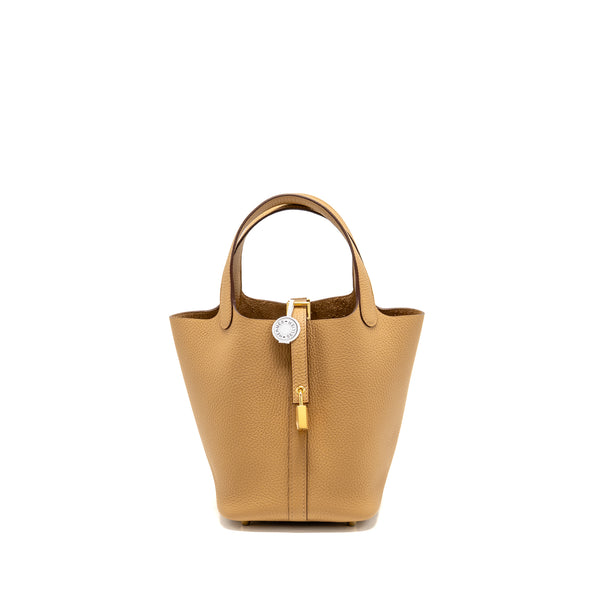 Hermes Picotin 18 lock bag clemence biscuit GHW stamp K