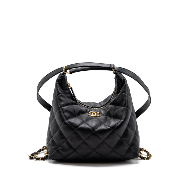 Chanel 22B hobo bag lambskin black GHW (microchip)