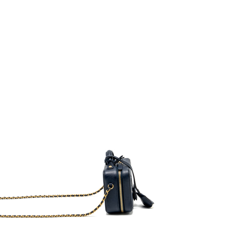 Chanel mini filigree camera bag caviar dark blue GHW