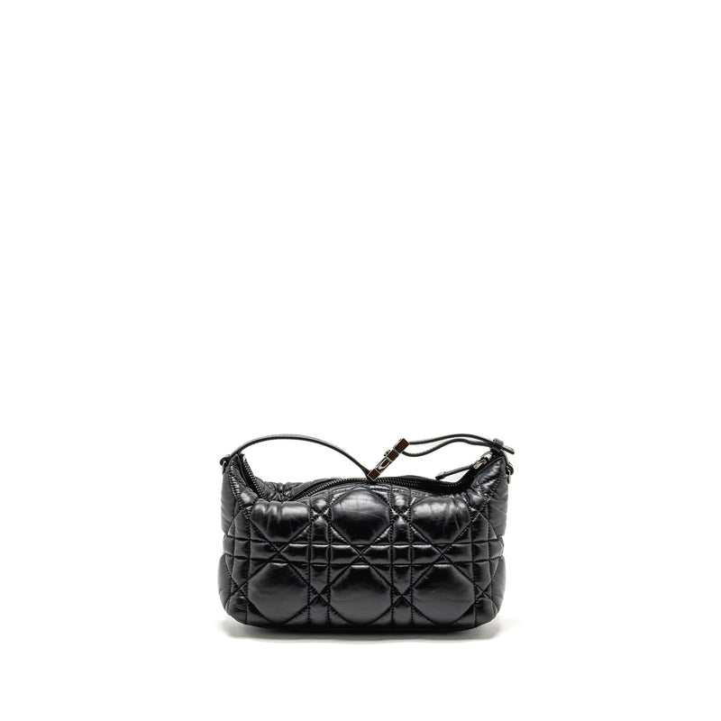 Dior Medium Diortravel Nomad Pouch Macrocannage Calfskin Black SHW