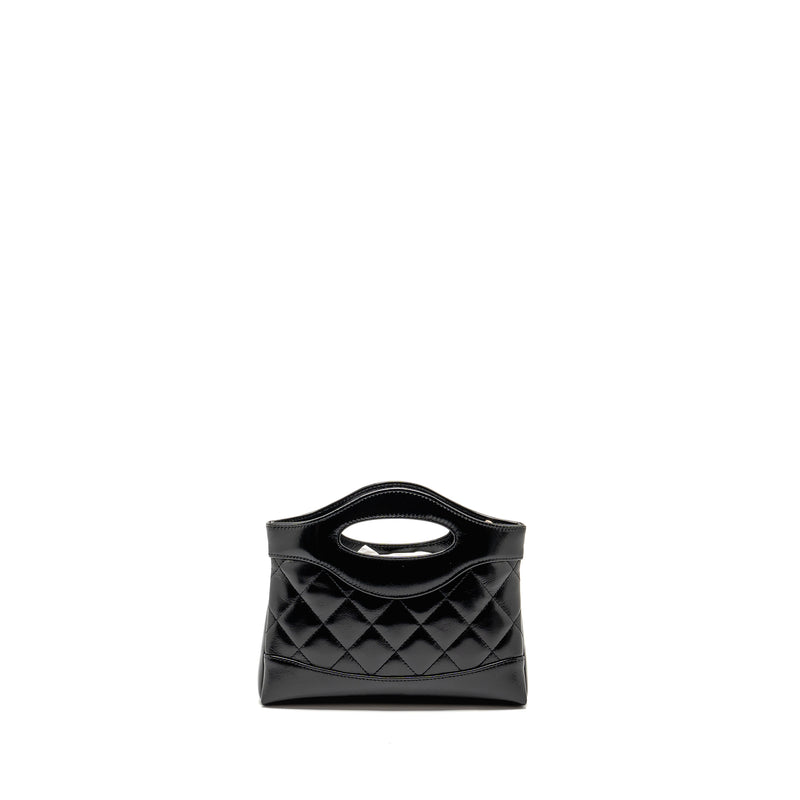 Chanel Mini 31 Clutch with Chain Shiny Calfskin Black LGHW (Microchip)
