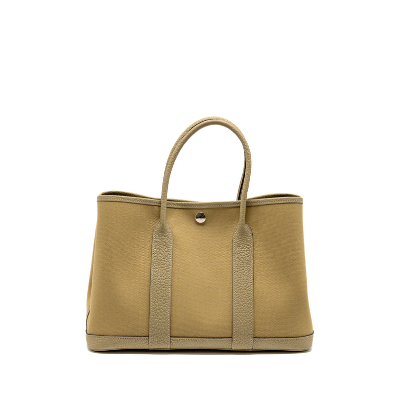 Hermes garden party 30 canvas/negonda leather trench SHW stamp U