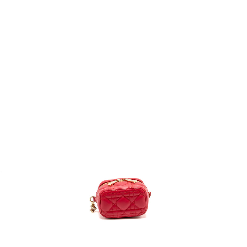 Dior Micro Lady Dior Vanity Case Lambskin Red LGHW