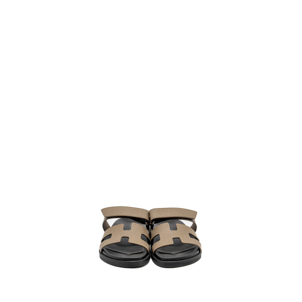 Hermes Size 37 Chypre Sandals Epsom Etoupe