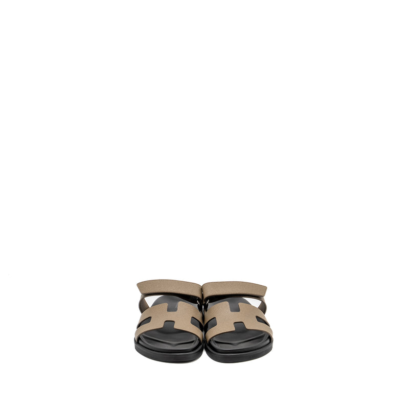 Hermes Size 37 Chypre Sandals Epsom Etoupe