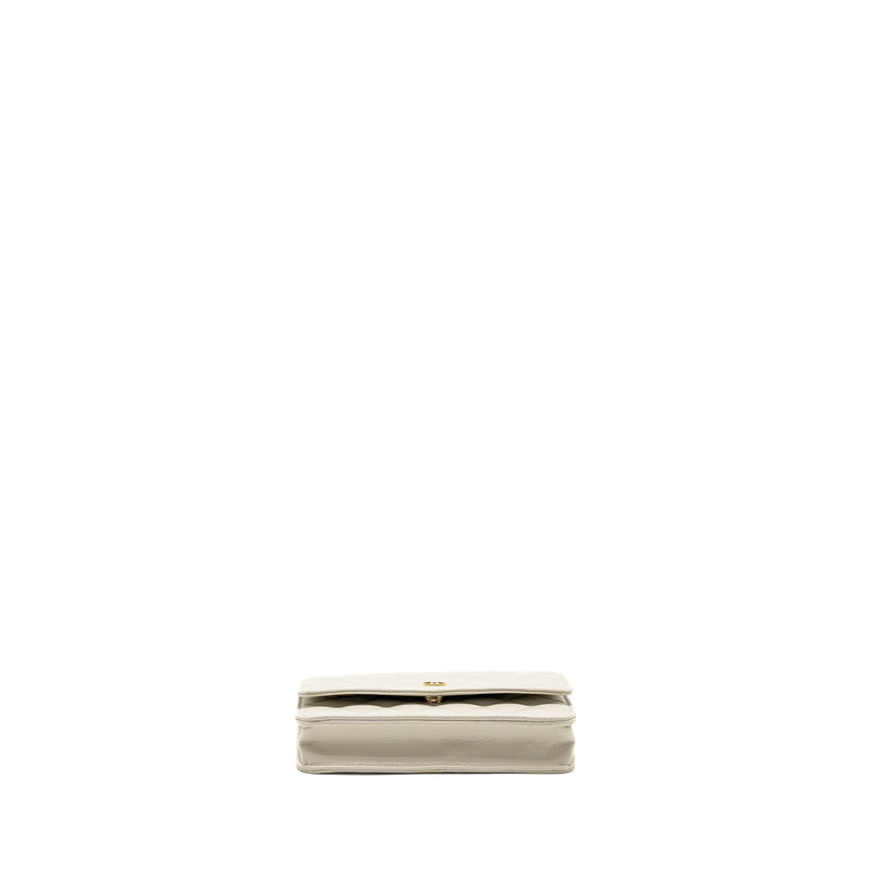 Chanel Classic Wallet on Chain Caviar Creamy White LGHW(microchip)