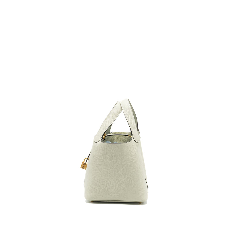 Hermes Picotin 18 Lock Bag Clemence Gris Neve GHW Stamp B