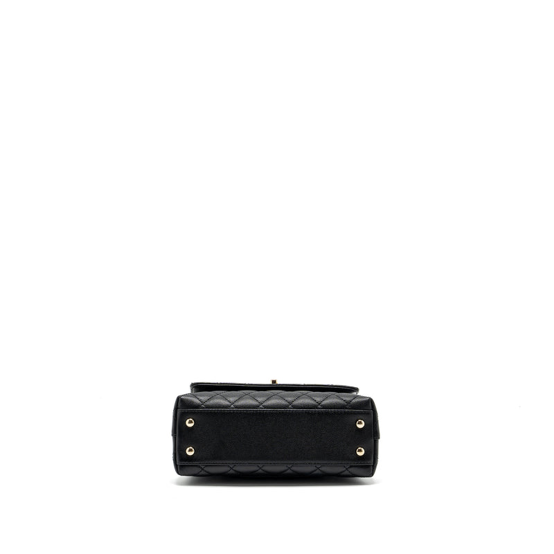 Chanel Small Coco Handle Caviar Black LGHW (Microchip)