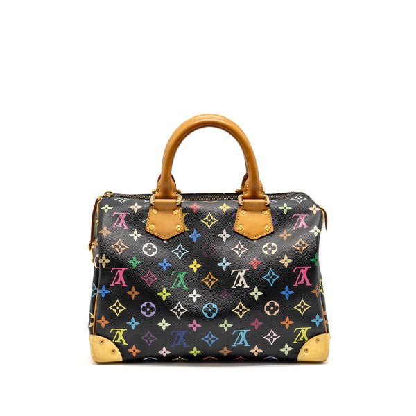 Louis Vuitton x Takashi Murakami  Speedy 30 Limited Edition Multicoloured Monogram Canvas Black GHW