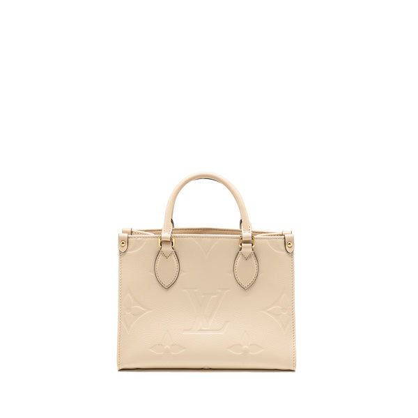 Louis Vuitton Onthego pm Monogram Empreinte Leather Creme GHW