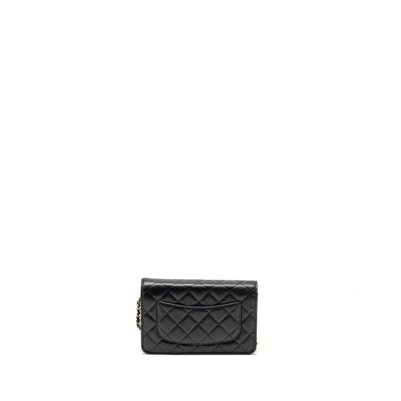 Chanel Classic Wallet on Chain Caviar BLACK GHW (Microchip)