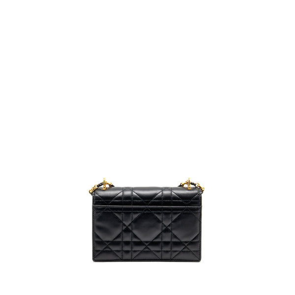 Dior Miss Caro Mini Bag with Chain Lambskin Black Multicolour Hardware