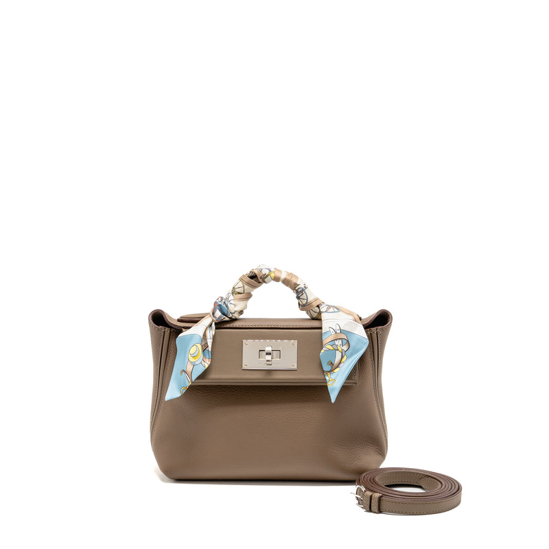 Hermes Mini 24/24 2424-21 Bag Evercolor Etoupe SHW Stamp B
