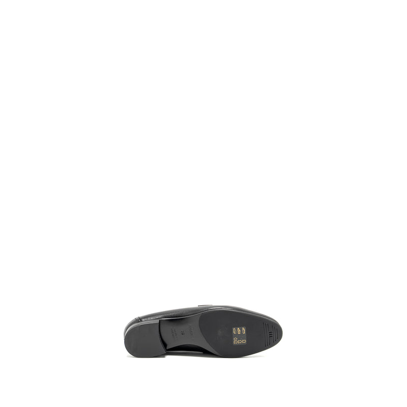 HERMES Size 36 Paris Loafer Goatskin Black SHW