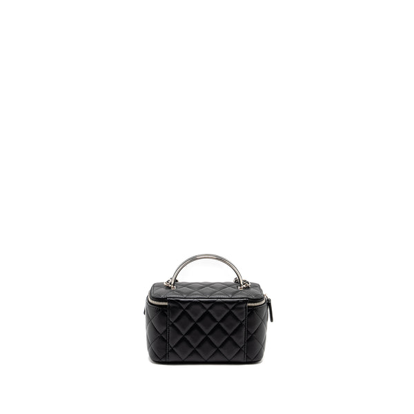 Chanel Top Handle Long Vanity Case Lambskin Black SHW (Microchip)