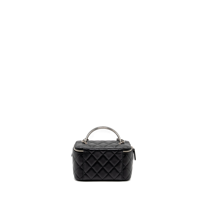 Chanel Top Handle Long Vanity Case Lambskin Black SHW (Microchip)