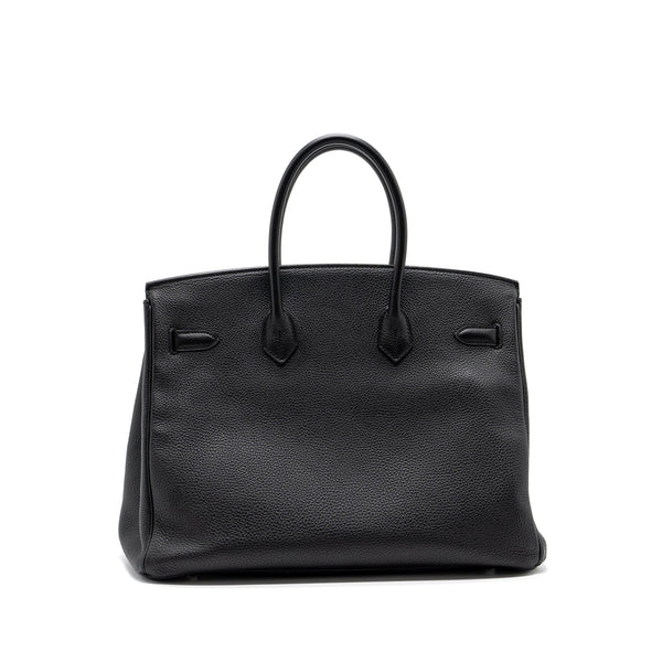 Hermes Birkin 35 Togo Black SHW Stamp Square R