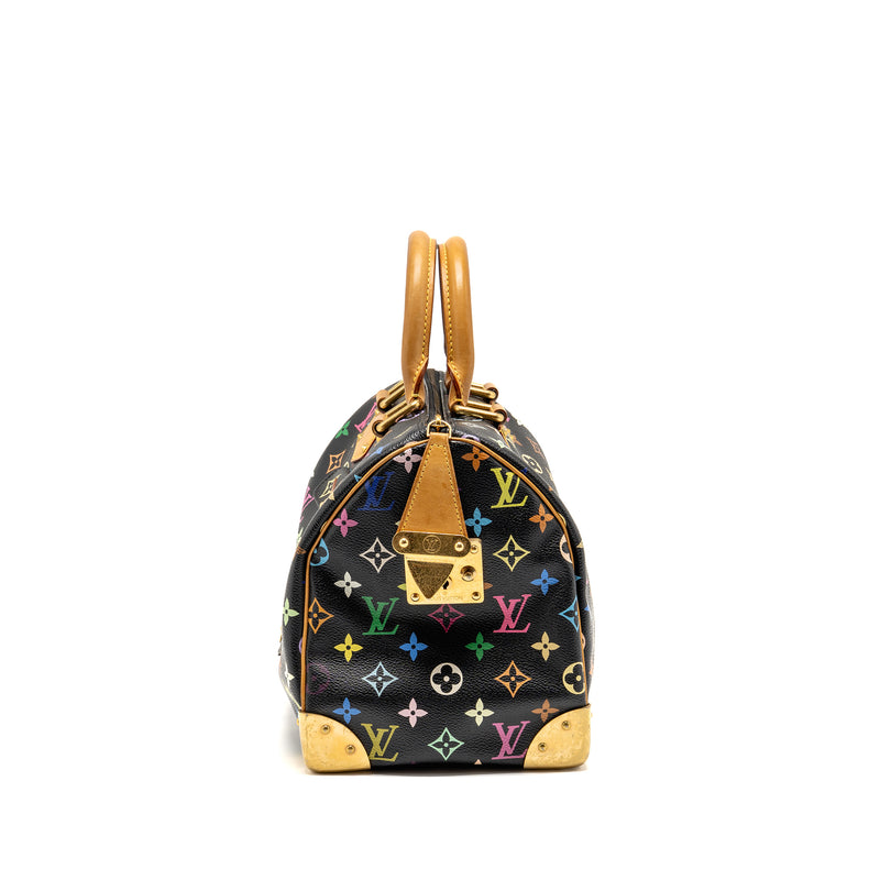 Louis Vuitton x Takashi Murakami  Speedy 30 Limited Edition Multicoloured Monogram Canvas Black GHW