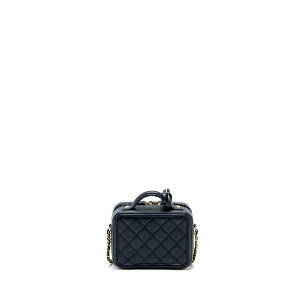 Chanel mini filigree camera bag caviar dark blue GHW