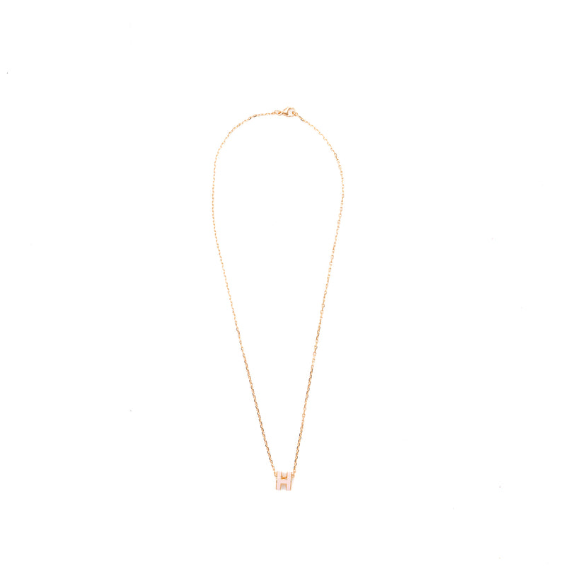 Hermes mini pop H pendant rose Dragee RGHW