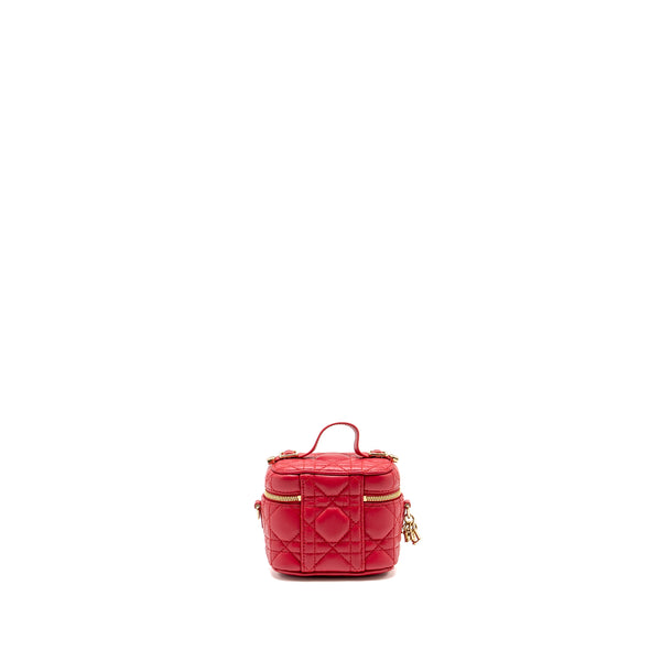 Dior Micro Lady Dior Vanity Case Lambskin Red LGHW