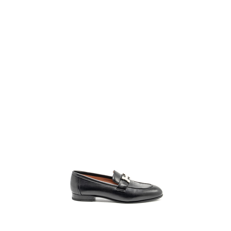 HERMES Size 36 Paris Loafer Goatskin Black SHW