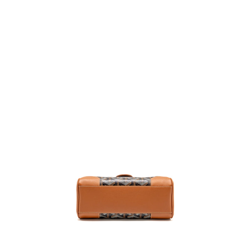 GOYARD MINI SAIGON GOYARDINE CANVAS/CALFSKIN BLACK/TAN SHW