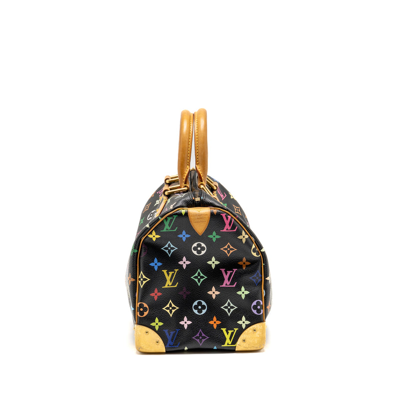 Louis Vuitton x Takashi Murakami  Speedy 30 Limited Edition Multicoloured Monogram Canvas Black GHW