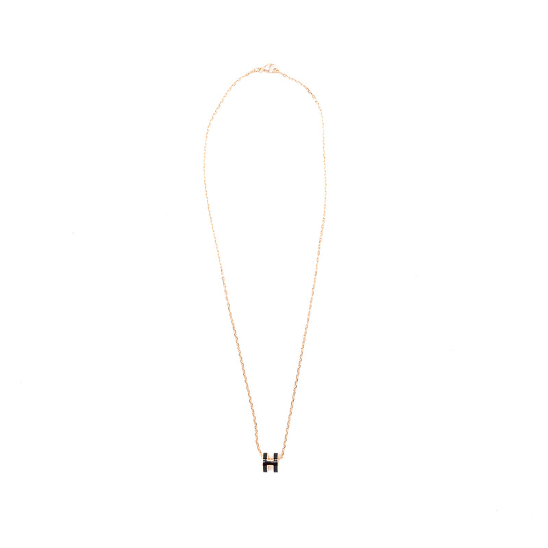 Hermes Mini pop H pendant black RGHW