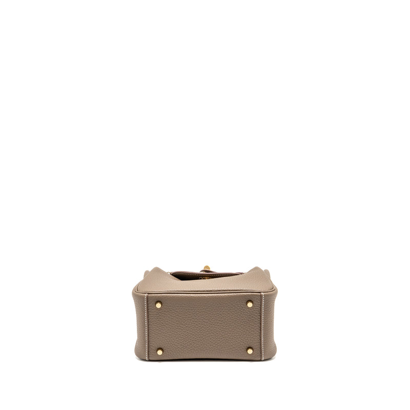 Hermes Mini Lindy Clemence Etoupe GHW Stamp B