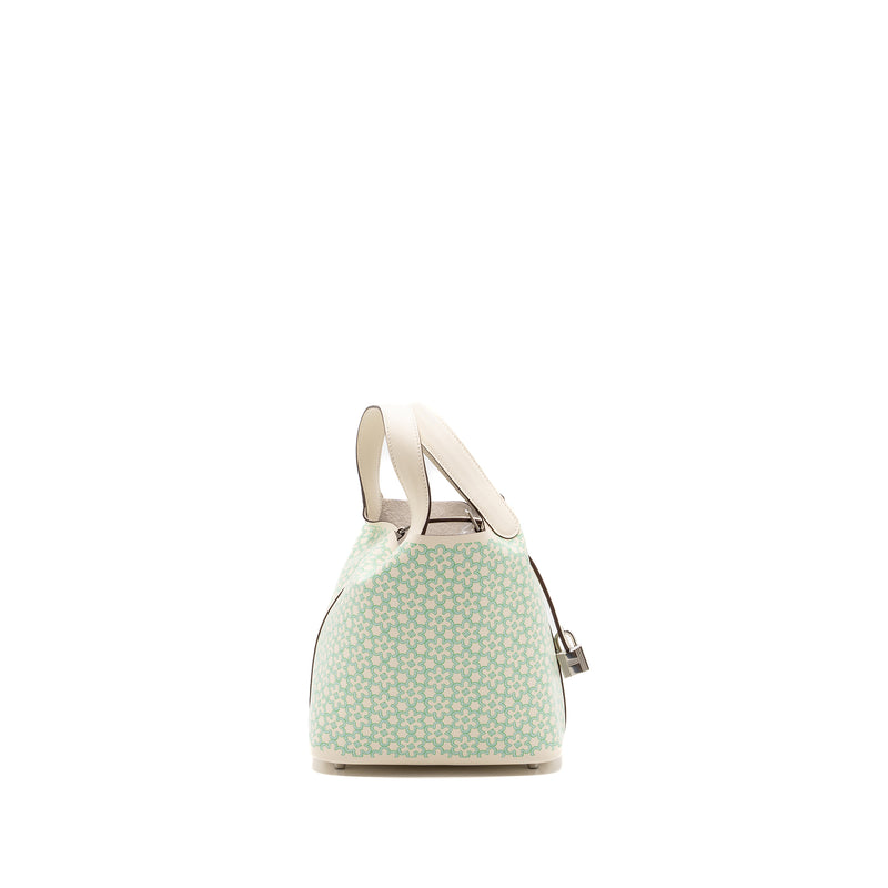 Hermes Picotin 18 Lucky Daisy Lock Bag Swift Nata/Vert/Blanc SHW Stamp U