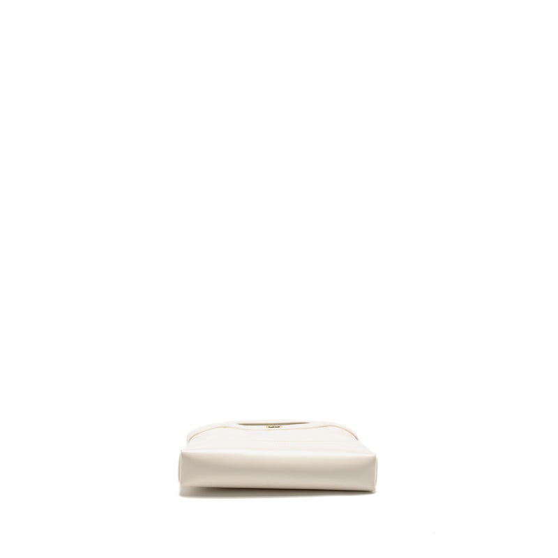 Chanel Mini 31 Clutch With Chain Shiny Lambskin White LGHW (microchip)