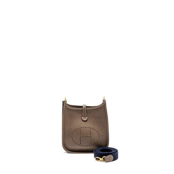 Hermes Mini Evelyne clemence etoupe GHW stamp U