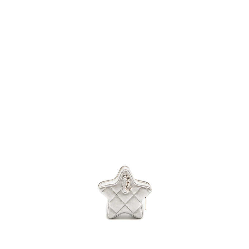Chanel Star Coin Purse/Bag Charm Lambskin Silver SHW(microchip)