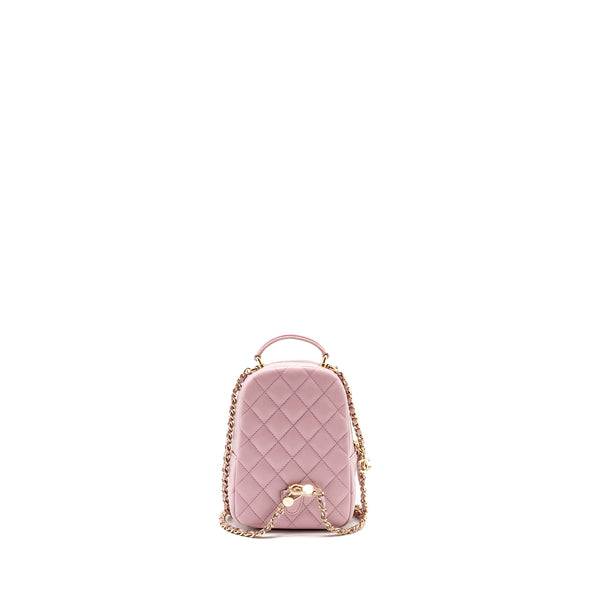 Chanel 24p Classic Mini Backpack Shiny Grained Calfskin Light Purple LGHW (Microchip)