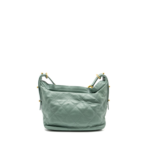 Chanel 22C Hobo bag with Giant Chain calfskin Green GHW (microchip)